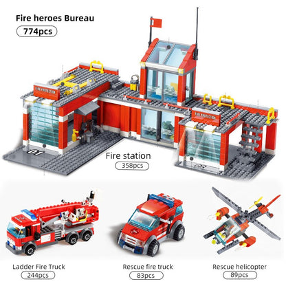 Building Blocks City Fire Station Model