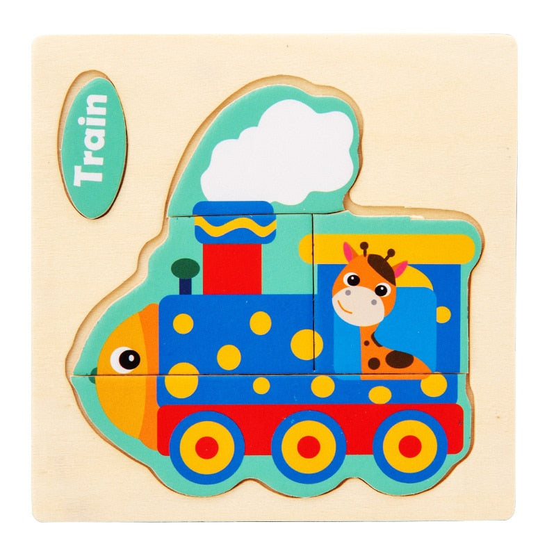 Wooden Puzzle Cartoon Animal Traffic