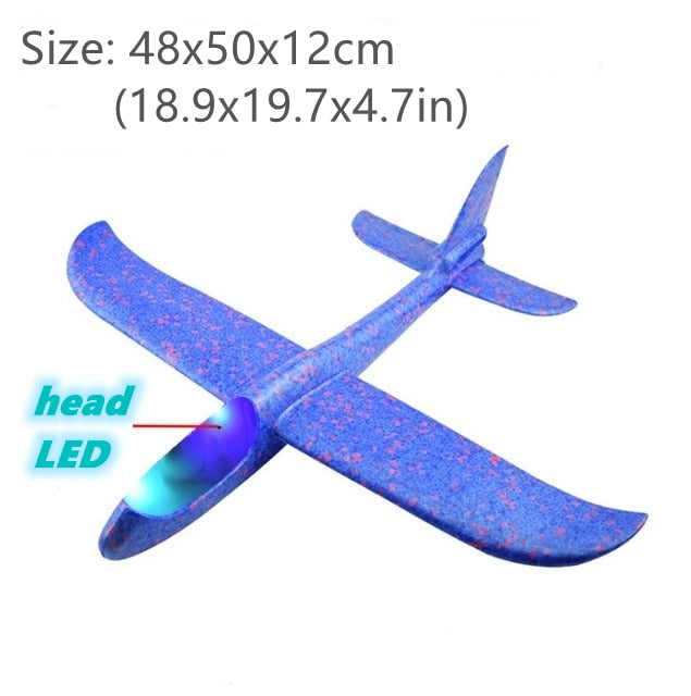 50CM Big Foam Plane Flying Glider Toy With LED