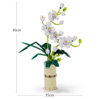 Moc Bouquet Orchid Flowers Building Blocks