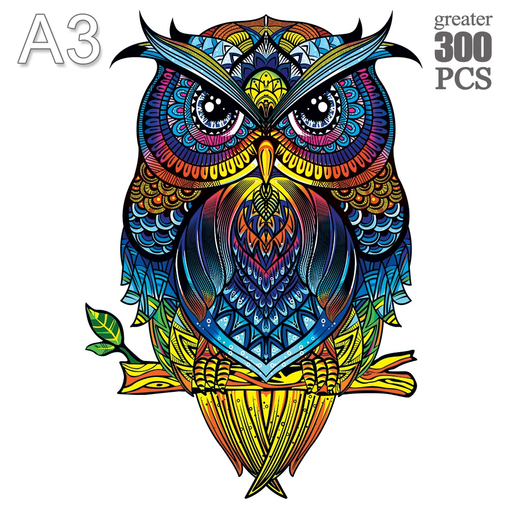 P Adults Animal Wooden Puzzle Peacock Owl