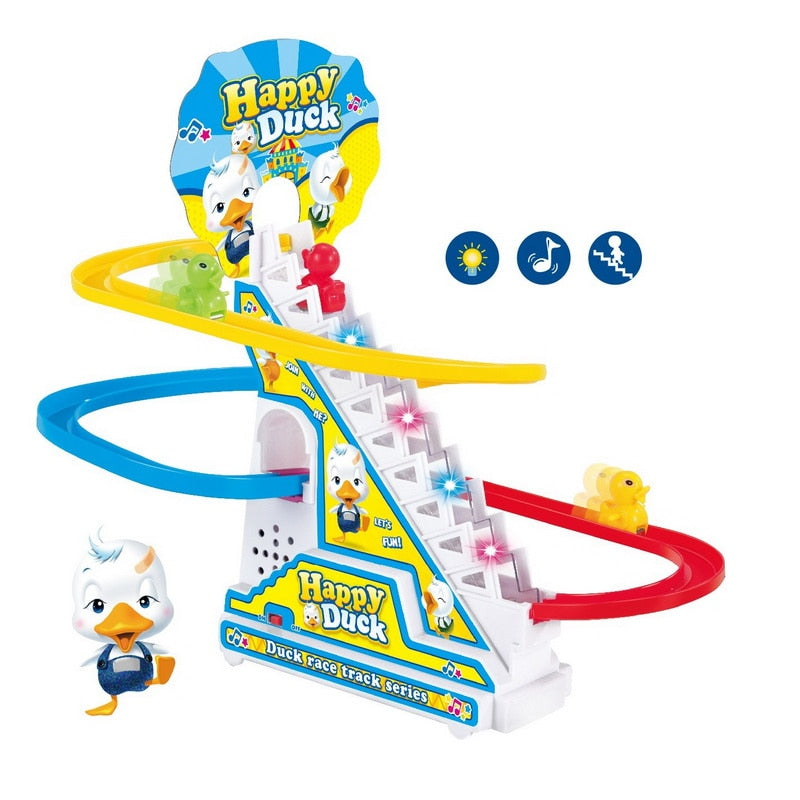 Climbing Stairs Track Toys Cartoon Penguin Dinosaur