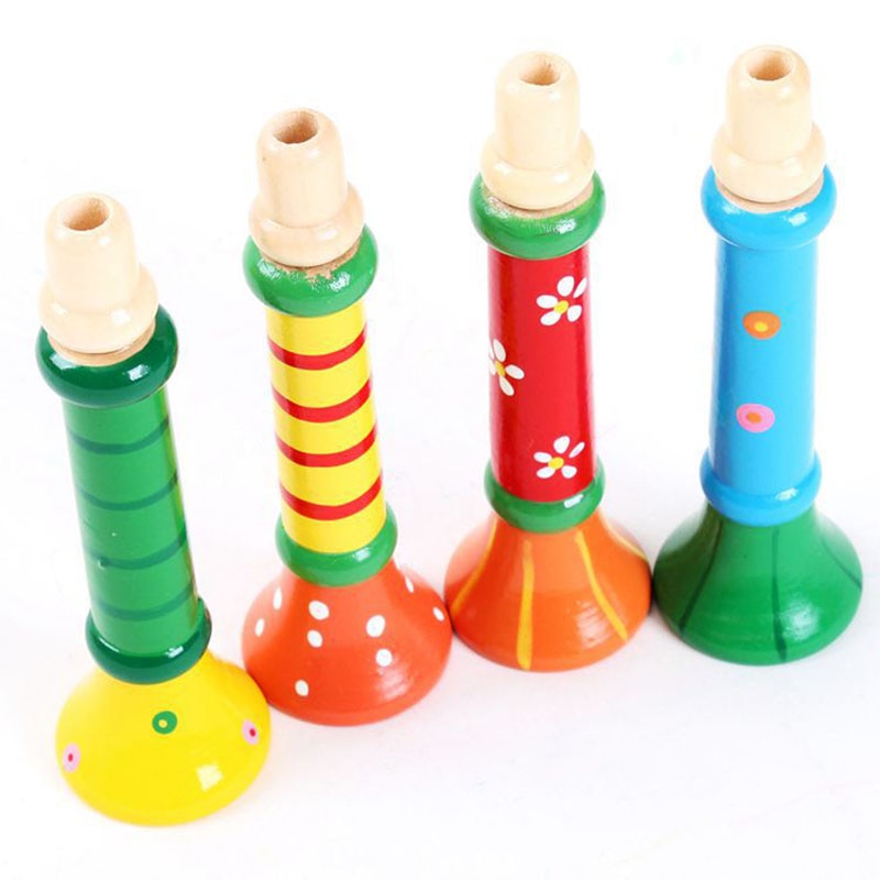 Baby Wooden Small Horn Whistle Musical Instrument Toys