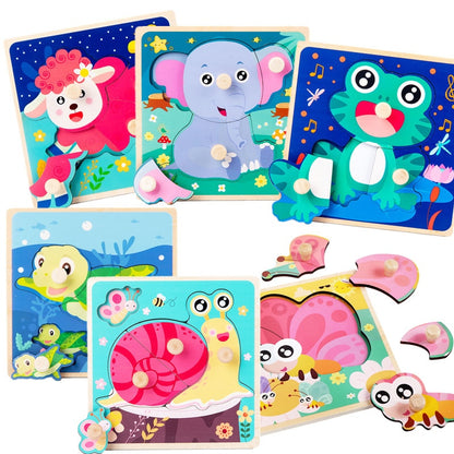 Baby Toys 3D Wooden Puzzles Educational Cartoon