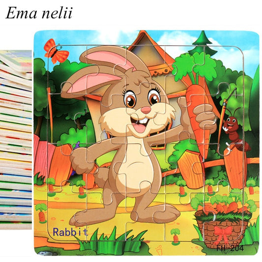 Wooden Jigsaw Puzzle Kids Toy Cartoon Dinosaur