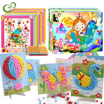 DIY Craft Toys Button Stickers Pompom Stickers