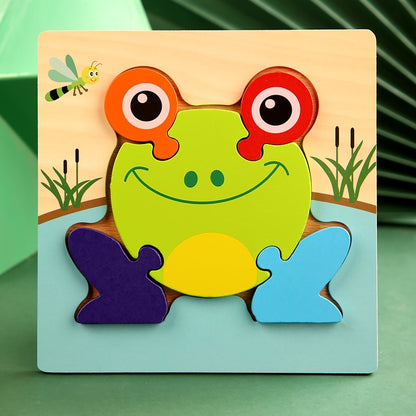 High Quality 3D Wooden Puzzles Educational Cartoon