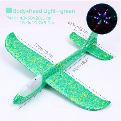 50CM Big LED Flash Foam Plane Glider Hand Throw Light