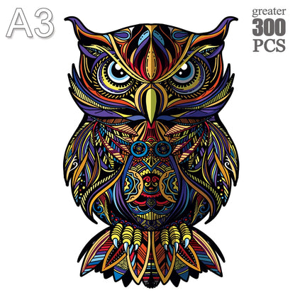 P Adults Animal Wooden Puzzle Peacock Owl