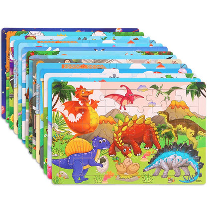 Animals Dinosaur Puzzle Wooden Preschool Kids Baby