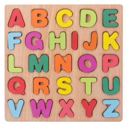 Wooden 3D Puzzle Toy Kids English Alphabet