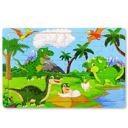 Animals Dinosaur Puzzle Wooden Preschool Kids Baby