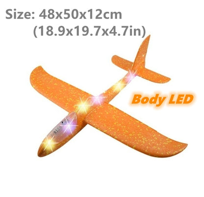 50CM Big Foam Plane Flying Glider Toy With LED