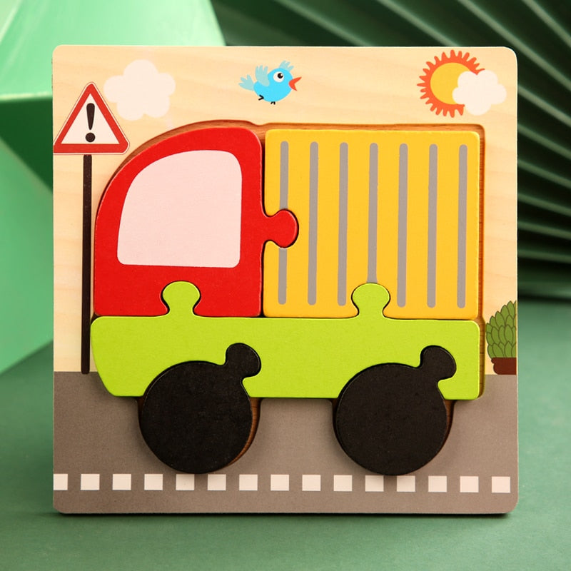 High Quality 3D Wooden Puzzles Educational Cartoon