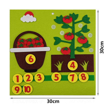 Felt Montessori Math Toy Children Finger Numbers