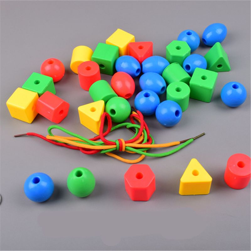 Toys Geometric figure beads Stringing Threading Beads Game