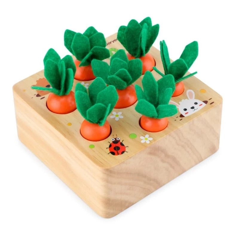 Montessori Toys for  Baby Pull Carrot Set Wooden Toy