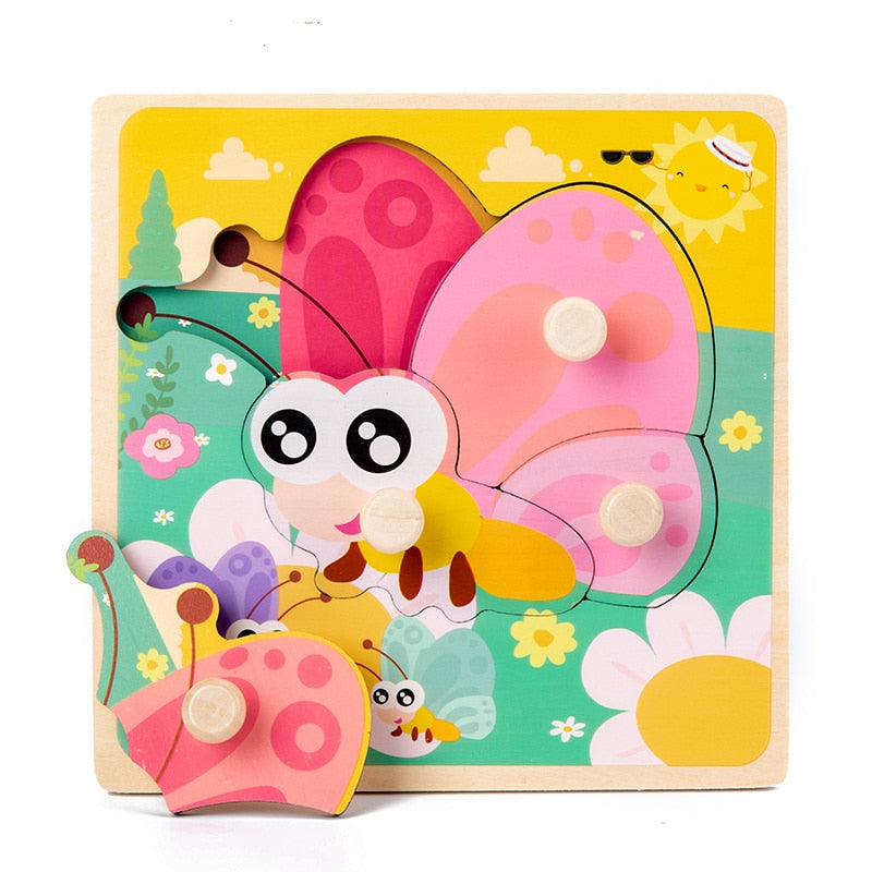 Baby Toys 3D Wooden Puzzles Educational Cartoon