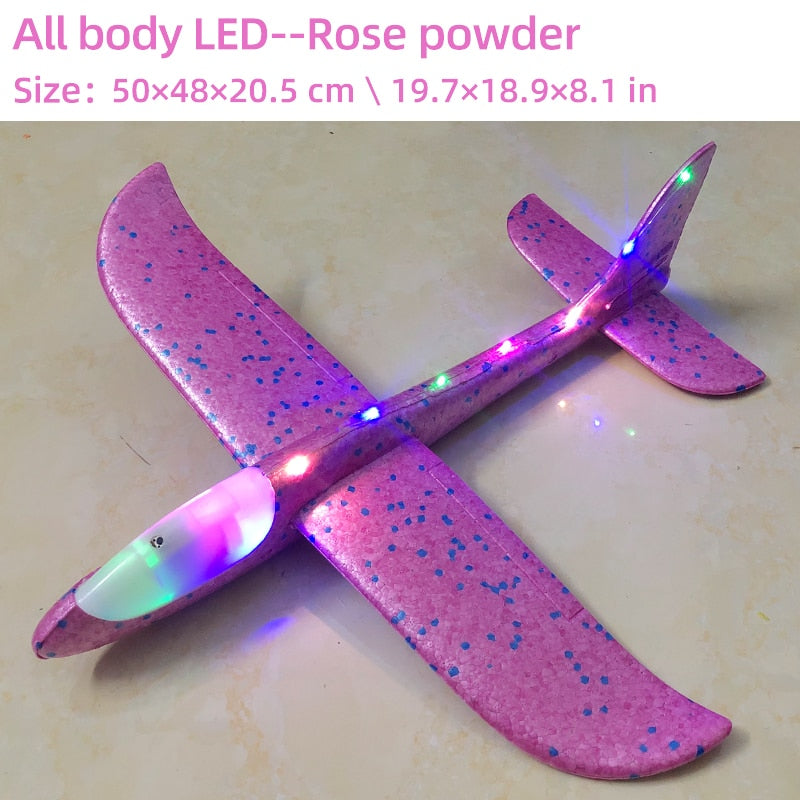 50CM Big LED Flash Foam Plane Glider Hand Throw Light