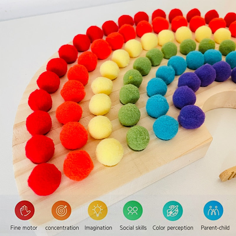 Rainbow Board Baby Montessori Educational Wooden