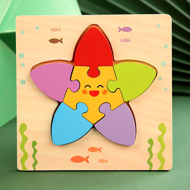 High Quality 3D Wooden Puzzles Educational Cartoon