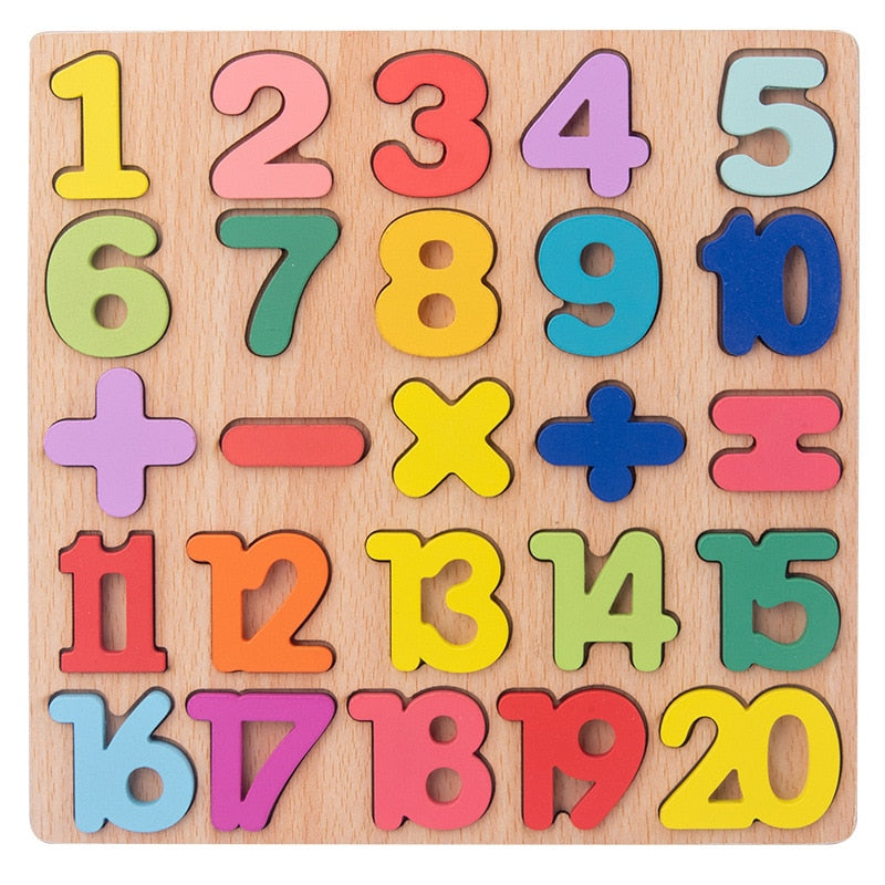 Wooden 3D Puzzle Toy Kids English Alphabet