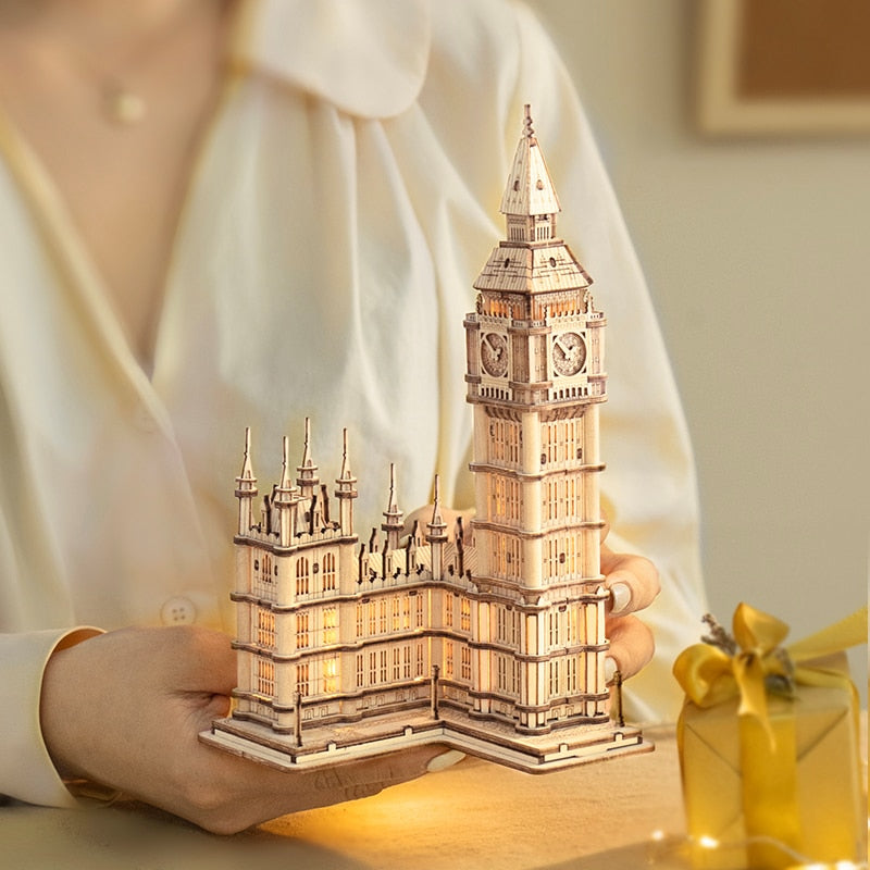 3D Wooden Puzzle Game Big Ben Tower