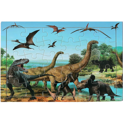 Animals Dinosaur Puzzle Wooden Preschool Kids Baby