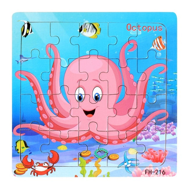 Wooden Puzzle Children Baby Educational Learning Toys