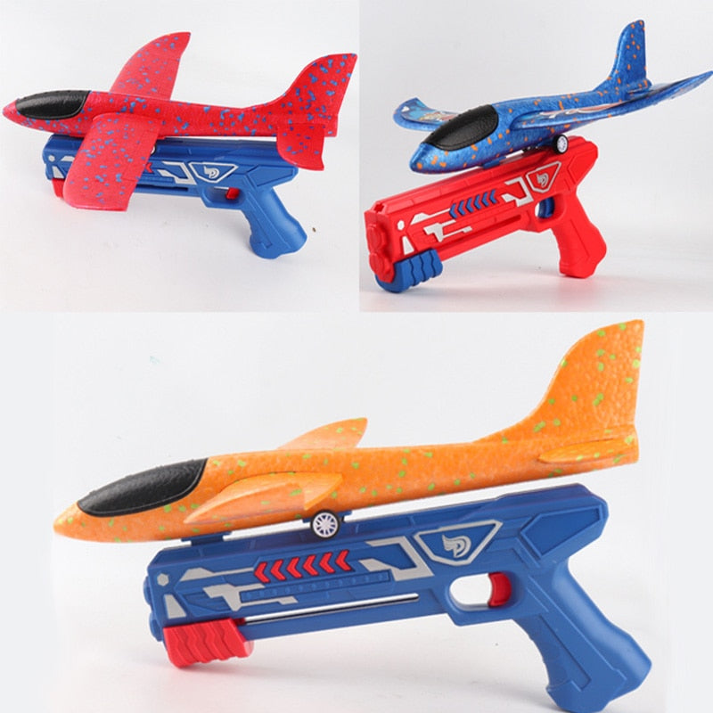 Foam Plane Glider Hand Throw Launcher Guns