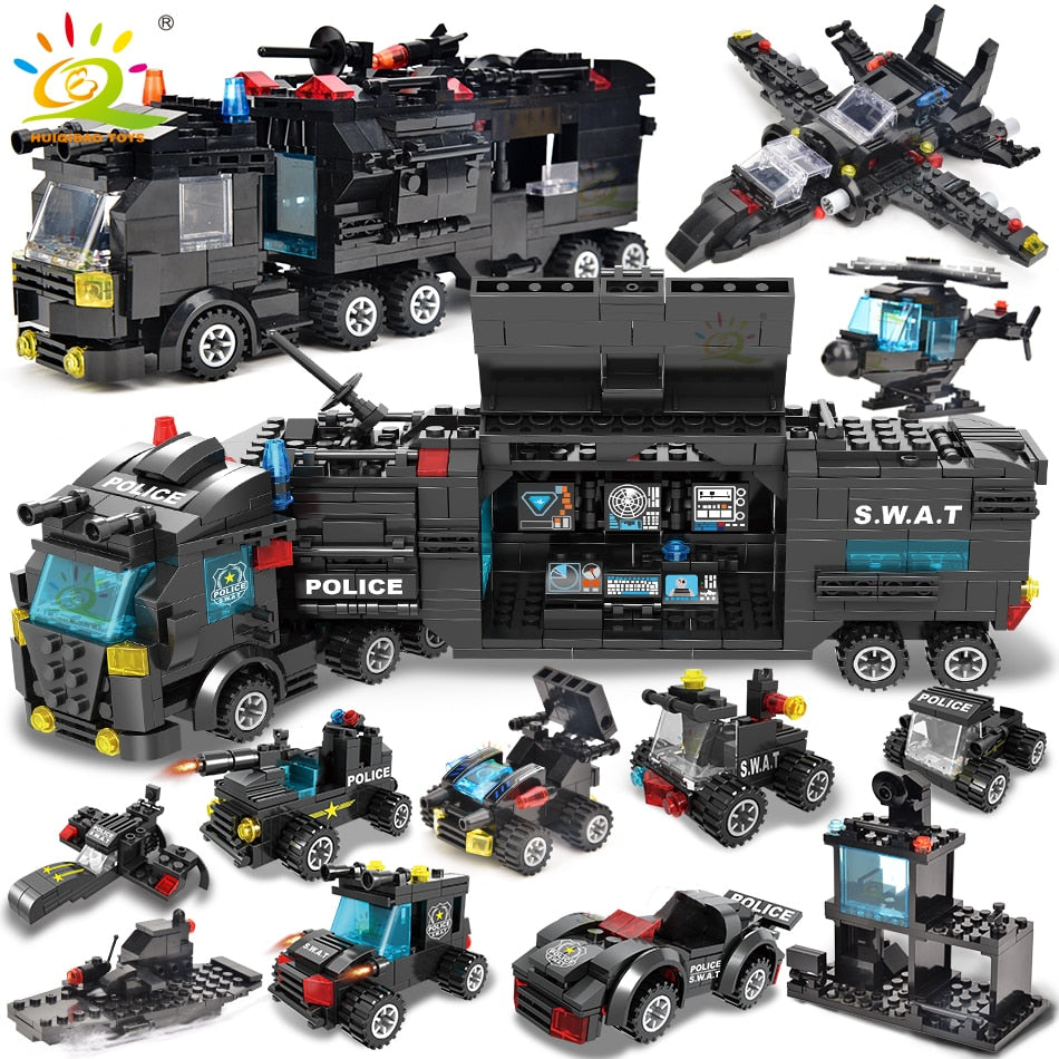 SWAT Police Station Truck Model Building Blocks