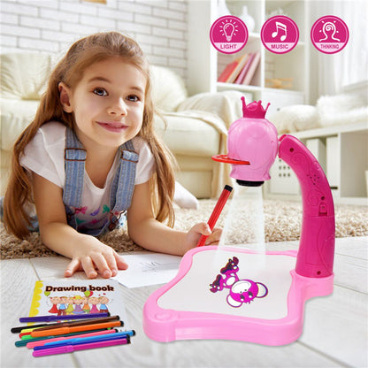 Kids Projector Drawing Table Painting Board Desk