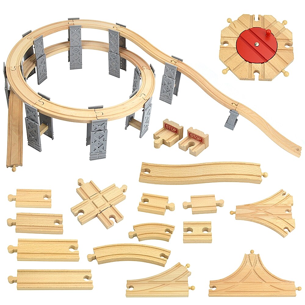 Wooden Track Railway Toys Beech Train