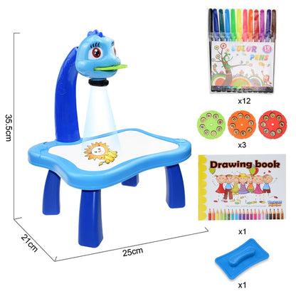 Kids Led Projector Drawing Table Toy Set