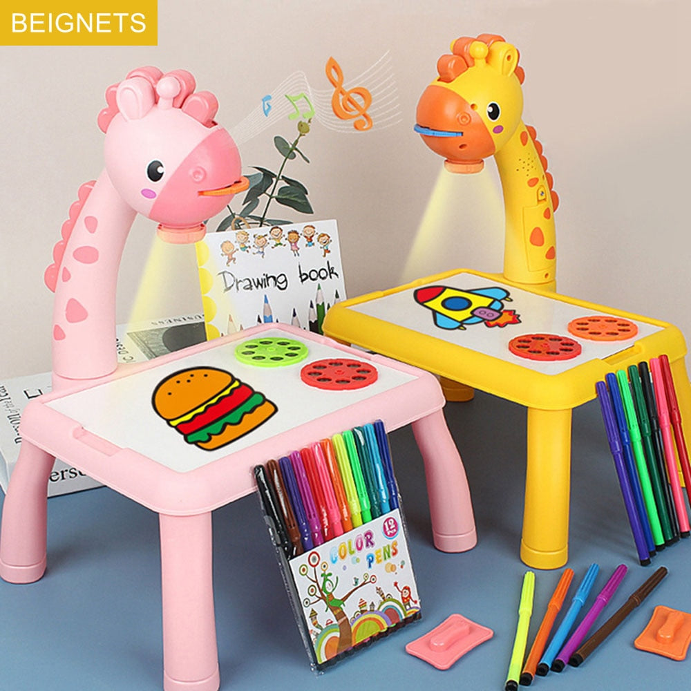 Kids Projector Drawing Table Painting Board Desk