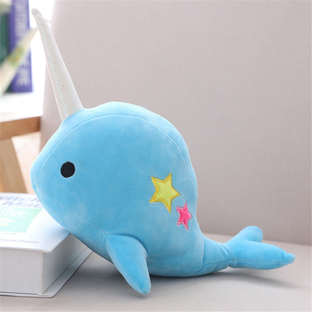 25CM 35CM Narwhal whale binary star doll plush Toy