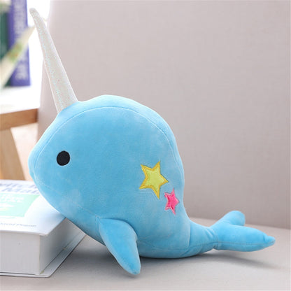 25CM 35CM Narwhal whale binary star doll plush Toy