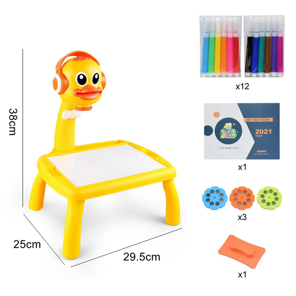 Kids Projector Drawing Table Painting Board Desk