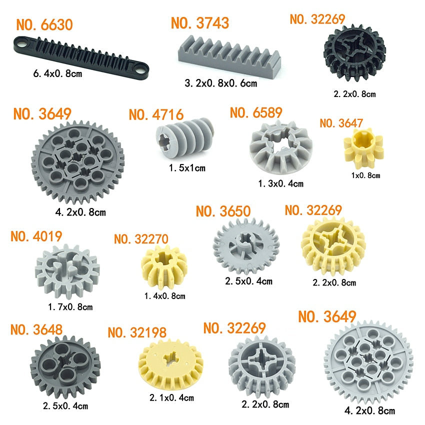 MOC Bricks Technical Gear Parts