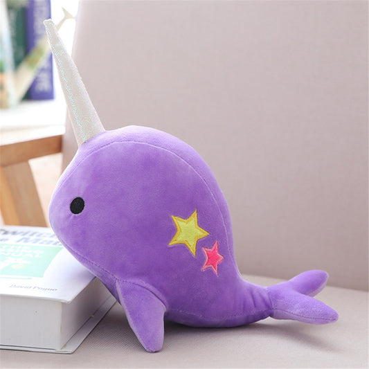 25CM 35CM Narwhal whale binary star doll plush Toy