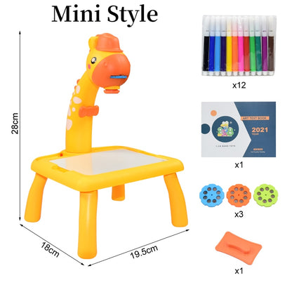 Kids Led Projector Drawing Table Toy Set