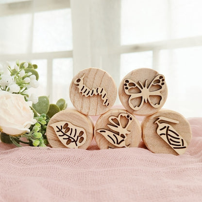 Wooden Montessori Play Dough Stamps