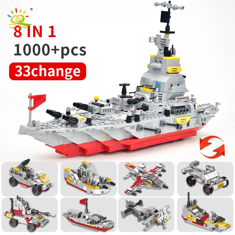 Military Warships Cruiser Ship Building Blocks Set For Boys