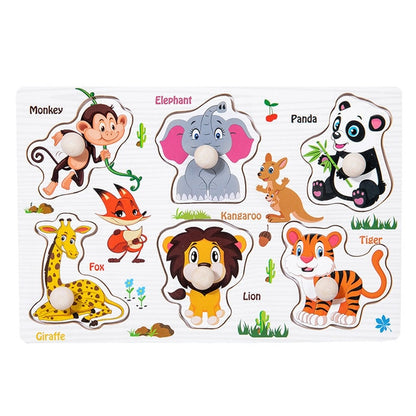 New Montessori Toys Wooden Puzzle Cartoon