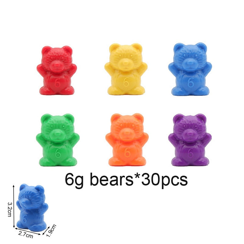 1 Set Rainbow Weight Counting Bear With Stacking