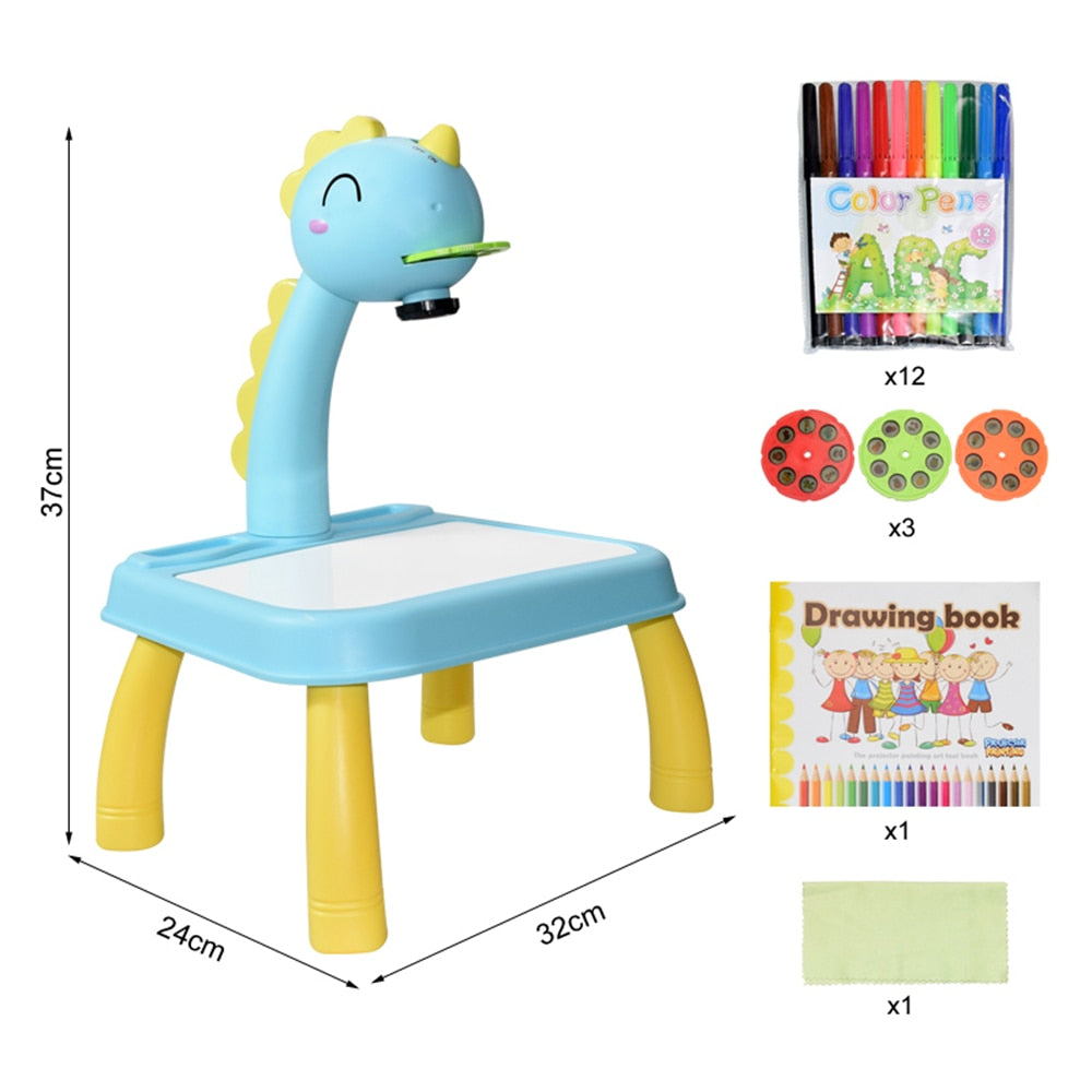 Kids Projector Drawing Table Painting Board Desk