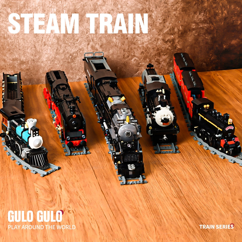 Building Blocks Steam Train Bricks Set