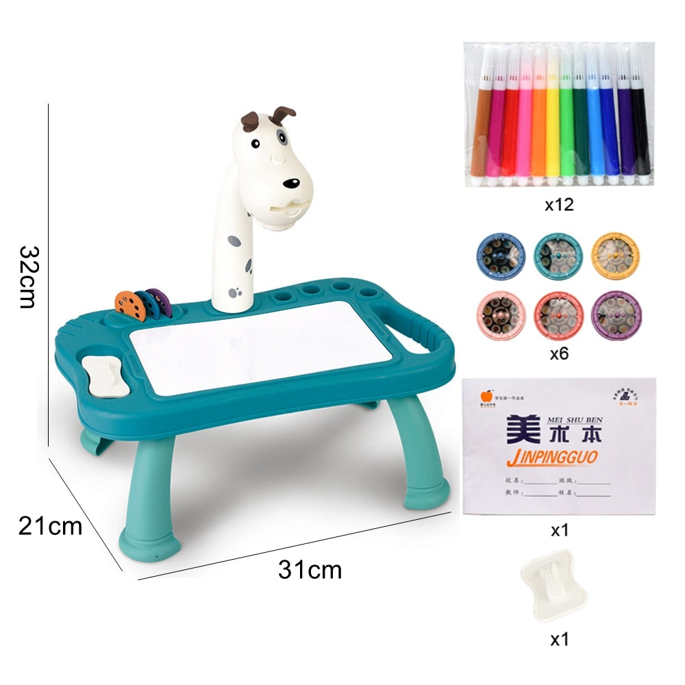 Kids Projector Drawing Table Painting Board Desk