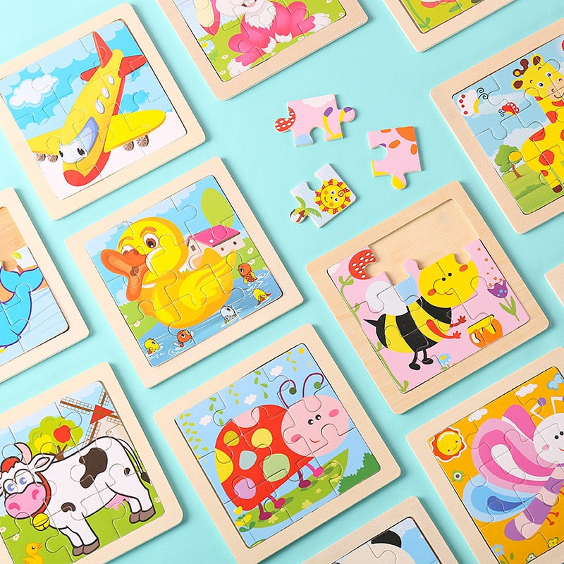 Cartoon Wooden Children 3D Jigsaw Puzzle Baby