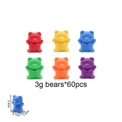 1 Set Rainbow Weight Counting Bear With Stacking